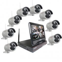 Heimüberwachung Kamera System 8 Kameras und 10 Zoll Full-HD Monitor App für Handy und Tablet 