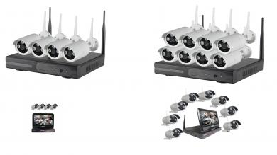 Komponenten für Hdspot Funkkamerasystem 960p drahtlos bis zu 8 HD IP-Kameras konfigurierbar mit und ohne 10 Zoll Monitor, App für Android oder Apple Zentraleinheit/Steuereinheit für max. 4 Kameras | ohne Monitor | 3 Kameras 5dBi | HDD 2 TB 3,5 Zoll