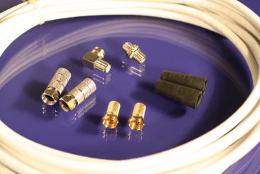 Koaxialkabel High-Quality 120 dB geschirmt  mit Stecker-Set (5 Meter) 