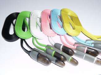 Dual Ladekabel/Datenkabel, Mini-USB/Apple Lightning 