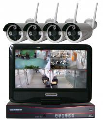 Funkkamerasystem HD mit 4 Kameras IP-Funktion und 10 Zoll FHD Monitor 