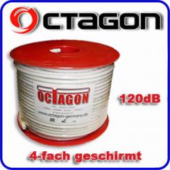 Octagon Koaxialkabel 120 dB 100 Meter auf Plastikspule 