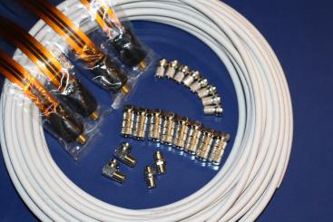 Selfsat H30D4 Flachantenne Plus Kabel-und Stecker-Set mit Fensterdurchführungen (High-Quality) Kundenrückläufer 
