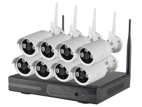Wlan-Kamerasystem Funksystem mit 8 HD-Kameras und Wlan-Steuergerät 