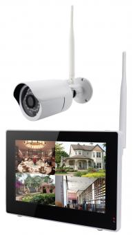 IP-Kamerasystem drahtlos mit 9 Zoll Touchscreen 1 x Kamera 500GB Festplatte 